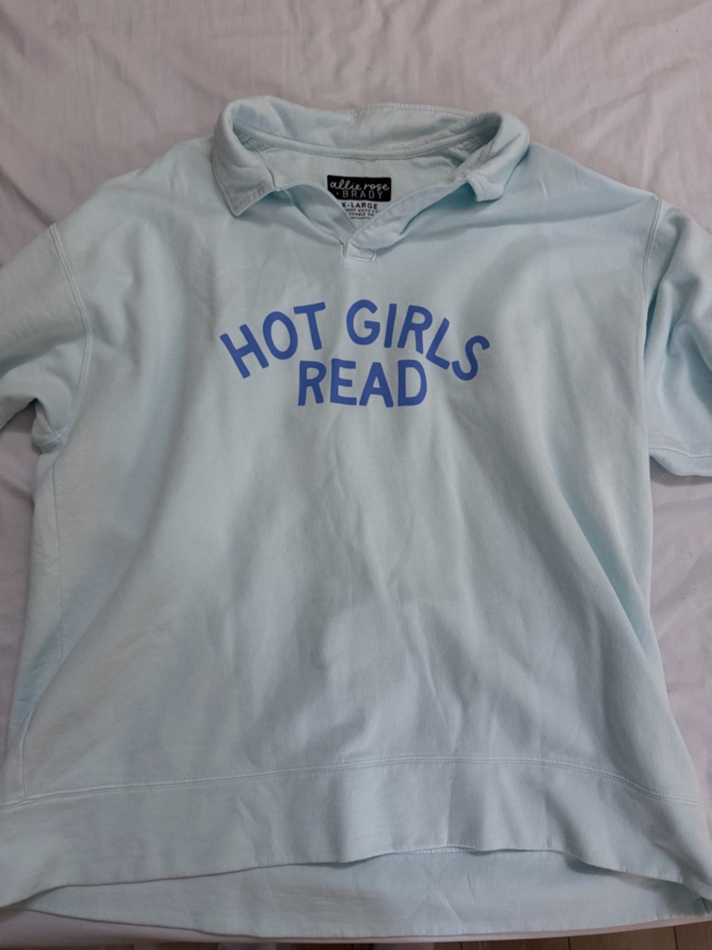 Allie Rose x Brady Light Blue 'Hot Girls Read' Pullover Sweatshirt